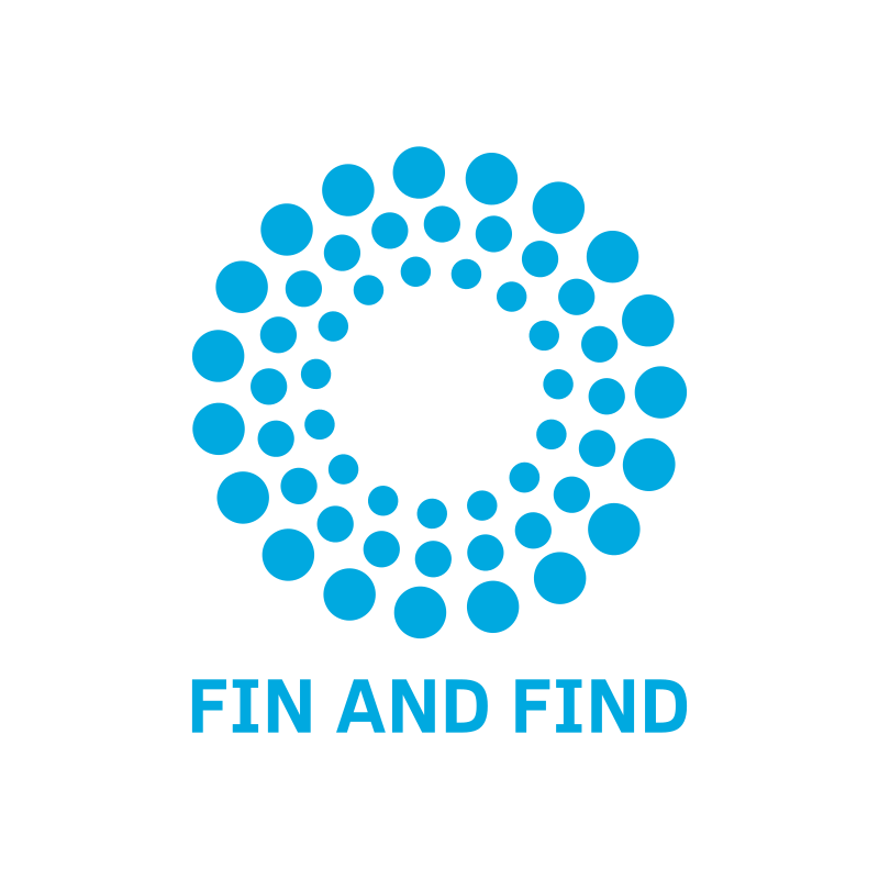 FIN AND FIND company logo on a white background